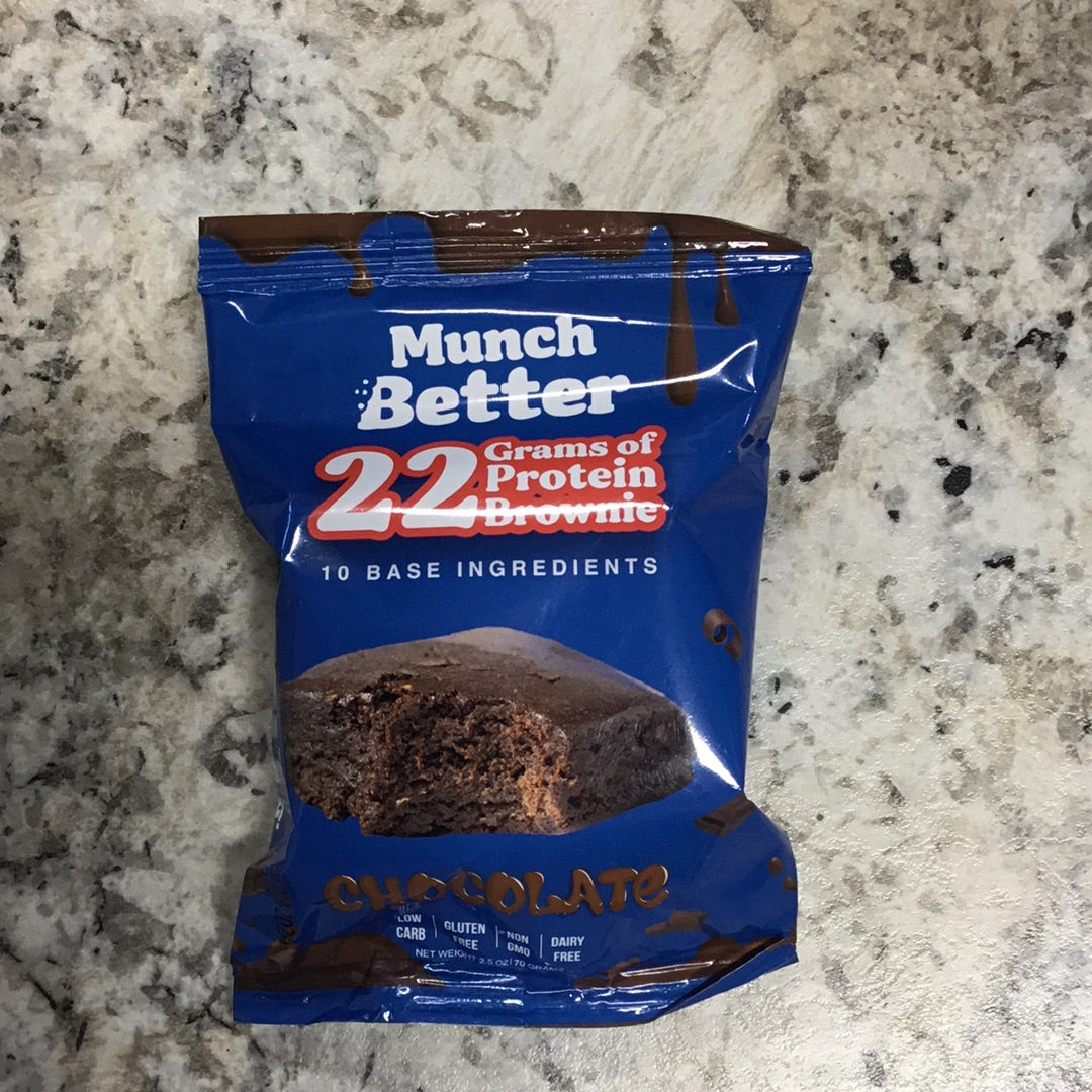 Munch better chocolate protein brownie