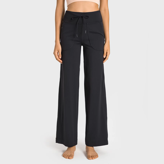 High-Waisted Flare Performance Pants with Pockets
